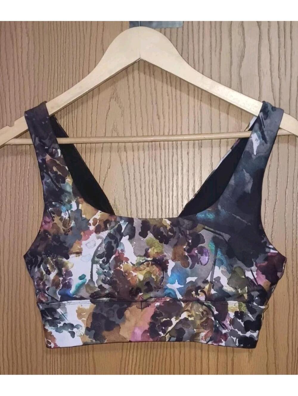 RBX Exercise  Cropped Top Wireless Bra Womens Size Large Multicolor Painting...